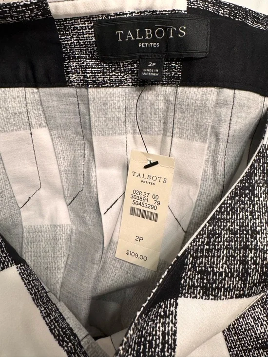Talbots Black and White Check Circle Skirt - Picture 2 of 3
